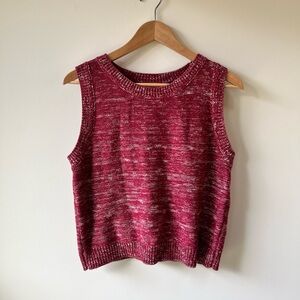 Pilcro by Anthropologie Sleeveless Knit Top - Marled Red Size Medium, Women’s